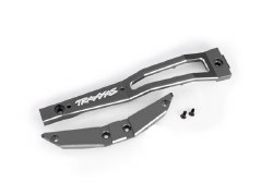 Chassis brace, front, 6061-T6 aluminum (gray-anodized/ 2.5x6mm CCS (with threadlock) (2)