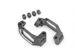 Traxxas Caster blocks, 6061-T6 aluminum (gray-anodized), left & right/ 4x22mm pin (4)/ 3x10mm BCS (w