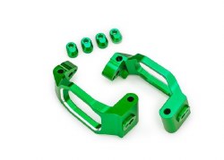 Traxxas Caster blocks, 6061-T6 aluminum (green-anodized), left & right/ 4x22mm pin (4)/ 3x10mm BCS (