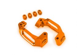 Traxxas Caster blocks, 6061-T6 aluminum (orange-anodized), left & right/ 4x22mm pin (4)/ 3x10mm BCS
