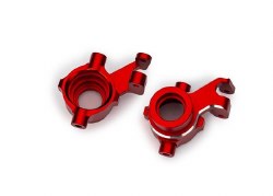 Traxxas Steering blocks, alum w/threadlock, left&right(2)(Red)