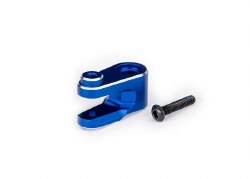 Servo horn, steering, 6061-T6 aluminum (blue-anodized)/ 3x15mm BCS (with threadlock) (1)