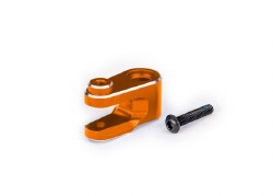 Servo horn, steering, 6061-T6 aluminum (orange-anodized)/ 3x15mm BCS (with threadlock) (1)