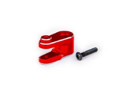 Servo horn, steering, 6061-T6 aluminum (red-anodized)/ 3x15mm BCS (with threadlock) (1)