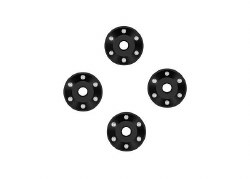 Traxxas Wheel washers, machined aluminum, black (4)