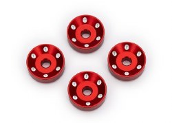 Wheel washers, machined aluminum, red (4)