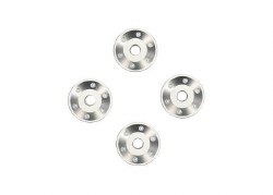Traxxas Wheel washers, machined aluminum, silver (4)