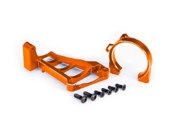 Motor mounts (front & rear) (orange-anodized 6061-T6 aluminum)/ 3x10mm CCS (with threadlock) (4)/ 4x