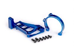 Motor mounts (front & rear) (blue-anodized 6061-T6 aluminum)/ 3x10mm CCS (with threadlock) (4)/ 4x12