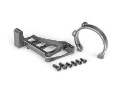 Motor mounts (front & rear) (gray-anodized 6061-T6 aluminum)/ 3x10mm CCS (with threadlock) (4)/ 4x12