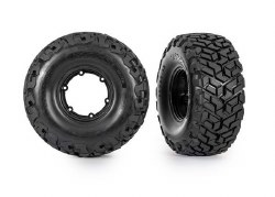 Traxxas Tires & wheels, assembled, glued, left (1), right (1) (black wheels, Maxx Slash belted tires