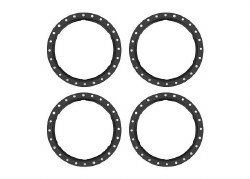 Traxxas Beadlock rings, black (machined aluminum) (4)