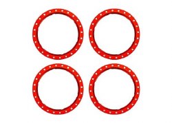 Traxxas Beadlock rings, red (machined aluminum) (4)