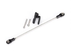 Traxxas Rudder pushrod, assembled/ servo horn/ 3x22mm BCS (stainless) (1)/ 3x15mm CS (stainless) (1)