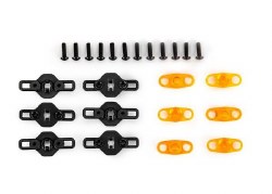 Mounts, side marker lights, boat trailer (6)/ lenses (6)/ 2.5x8mm BCS (black stainless) (12)