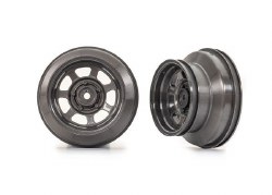 Wheels, dirt oval, graphite gray, dual profile (2.2” outer, 3.0” inner) (2) (2WD front only)