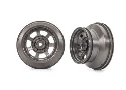 Wheels, dirt oval, graphite gray, dual profile (2.2” outer, 3.0” inner) (2) (4WD front/rear, 2WD rea