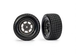 Traxxas Dirt Oval Gray Rear Wheels w/ Hoosier Tires (2)