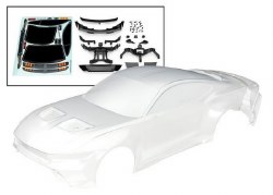 Body, Ford Mustang (clear, trimmed, requires painting)/ decal sheet (includes side mirrors, spoiler,