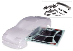 Traxxas Body, Nissan?? 240SX (clear, trimmed, requires painting)/ decal sheet (includes side mirrors