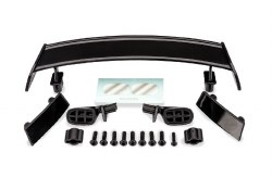 Traxxas Mirrors, side, black (left & right)/ mirror retainers (2)/ spoiler, black/ bumper inserts (l