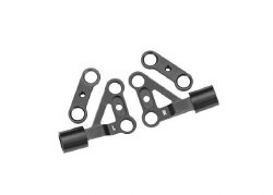 Suspension arms, upper, front, 6061-T6 Aluminuminum (gray-anodized) (left & right)/ 2.5x5mm BCS (wit