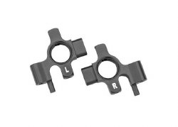 Steering blocks, 6061-T6 Aluminuminum (gray-anodized), left & right/ 3x12mm BCS (with threadlock) (4