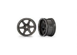 Wheels, 1.9" six spoke (graphite gray w/chrome rim) (wide, rear) (2)