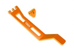 Battery hold-down, hold-down post (orange-anodized 6061-T6 aluminum)/ 3x15mm BCS (with threadlock) (