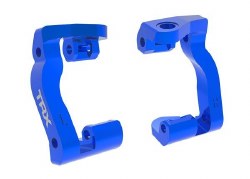 Caster blocks (c-hubs), 6061-T6 aluminum (blue-anodized) (left & right)