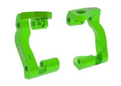 Caster blocks (c-hubs), 6061-T6 aluminum (green-anodized), left & right