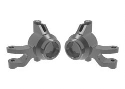 Steering blocks, 6061-T6 aluminum (gray-anodized) (left & right)/ 3x12mm SS (with threadlock) (4)/ 3