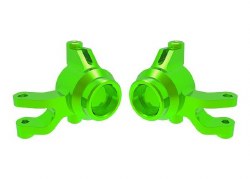 Steering blocks, 6061-T6 aluminum (green-anodized) (left & right)/ 3x12mm SS (with threadlock) (4)/