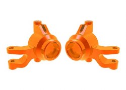 Steering blocks, 6061-T6 aluminum (orange-anodized) (left & right)/ 3x12mm SS (with threadlock) (4)/