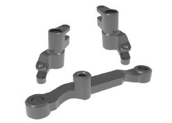 Steering bellcranks, draglink (gray-anodized 6061-T6 aluminum)/ 3x13mm SS (with threadlock) (2)/ 3x1