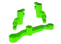 Steering bellcranks, draglink (green-anodized 6061-T6 aluminum)/ 3x13mm SS (with threadlock) (2)/ 3x