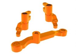 Steering bellcranks, draglink (orange-anodized 6061-T6 aluminum)/ 3x13mm SS (with threadlock) (2)/ 3