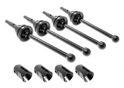 Driveshafts, steel constant-velocity (assembled), front or rear (4)/ drive cups (4)/ screw pins (4)