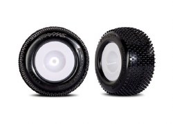 Traxxas Tires & wheels, assembled (white wheels, dual profile (2.1" outer, 2.6" inner), Response Pro