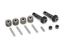 Gear set, differential (planetary) (output gears (2), spider gears (4), spider gear shafts (4), diff