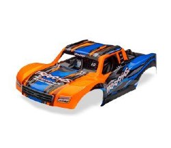 Traxxas Body, Mini Slash 4X4, complete (orange)(decals applied)