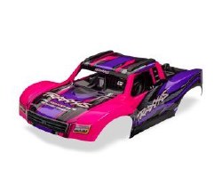 Traxxas Body, Mini Slash 4X4, complete (pink) (decals applied)