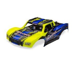 Traxxas Body, Mini Slash 4X4, complete (yellow)(decals applied)