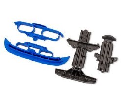 "Traxxas Skid plate, front (1)/ rear (1)/ bumper, front (1)/ rear (1) (blue) (for use with #10823 ch