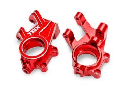 Traxxas Steering blocks, 6061-T6 aluminum (red-)