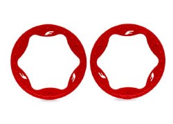 Traxxas Beadlock rings, rear, red (4.3") (2)