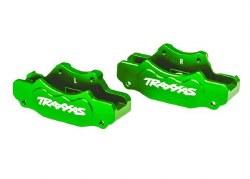 Traxxas Brake calipers, front (left & right) (green-anodized 6061-T6 aluminum)/ 3x10mm CS (with thre
