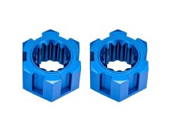 Traxxas Wheel hubs, hex, front (6061-T6 aluminum, blue-anodized) (2)