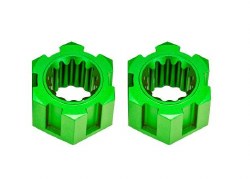 Traxxas Wheel hubs, hex, front (6061-T6 aluminum, green-anodized) (2)