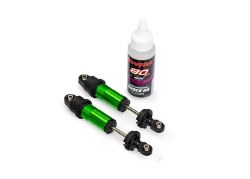 Traxxas Shocks, GT-Maxx, front, aluminum, green-anodized (2)